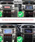 Wireless CarPlay and Android Auto Dash Kit for Toyota 4Runner 2010 to 2023 with Thirteen Point One Inch Touch Screen, installed view