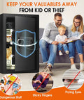 Large 3.4 Cu Ft Home Safe With Fire And Water Proof, Electronic Keypad, Spare Key, shown in family room for security against theft