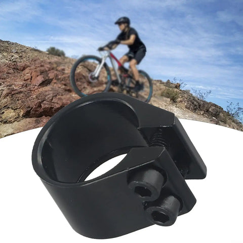 Double Bolt Aluminum Seatpost Clamp For Bikes, 31.8mm Diameter, Lightweight But Tough, Black And Silver, Premium Forged Alloy