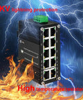 Industrial 8-Port 10/100/1000T PoE Plus 2-Port 10/100/1000T Din Rail Mount Go-To Gigabit Ethernet Switch with 6KV lightning protection
