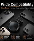 52mm Clip On CPL Phone Camera Lens Filter Kit For iPhone Models 11 Through 17 Circular Polarizer Filter next to phones