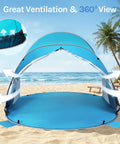 Pop Up Beach Tent Sun Shelter With UPF50+ UV Protection, Instant Easy Setup, 3 Person Capacity, Portable Foldable Beach Shade Canopy