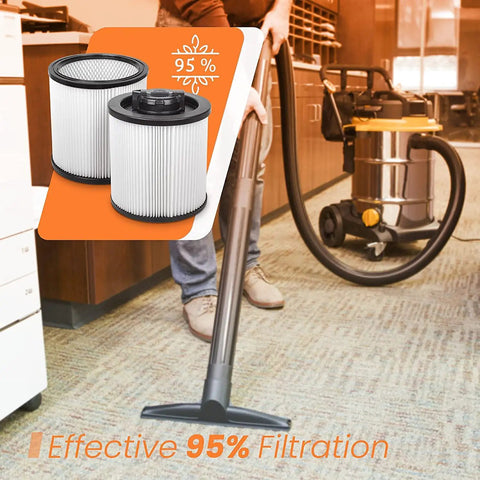 HEPA Cartridge Filter Replacement For 6 To 16 Gallon Wet Dry Vacuum Cleaners Pro Grade Compatible With DXV06P DXV09P