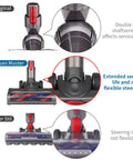 Comparison of Dyson Soft Roller Vacuum Brush For V7 V8 V10 V11 V15 Hardwood Floor Attachment shaft flexibility and steering