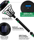 Components of 8 Pack Solar Pathway Lights Outdoor 19.8 Inch Tall Metal LED Landscape Lighting With Waterproof Diamond Glass Shade Auto On Off For Yard Walkways Sidewalks Black