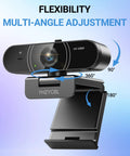 Fresh 1080P Full HD Webcam For Pc With Built In Mic And Privacy Slide Cover Slick Auto Focus Desktop Plug Play Camera showing flexible multi-angle adjustment.