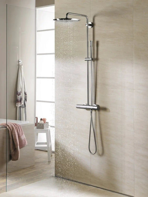 Sena Stick Hand Shower With DreamSpray And Starlight Finish Delivers A Precise Custom Shower Experience, wall-mounted in modern bathroom