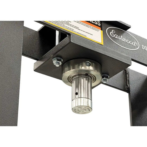 Close-up of hydraulic ram on 10 Ton Benchtop Hydraulic Press With Pressure Gauge, Compact Pro Shop Press In Black Steel, 20,000 Lbs Capacity