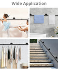 Straight Up Reliable Black Industrial Pipe Handrail Heavy Duty Steel Staircase Banister used for ballet support and towel hanging.