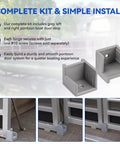 Heavy Duty Pontoon Gate Door Stop Kit With Left And Right Hinge Anti Rattle Door Stopper for 1-1/4 Inch Tubing Grey Pair