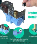 242252702 Refrigerator Water Inlet Valve Replacement For Frigidaire Kenmore Models With Plug And Play Install Durable Build Precise Water Flow And Broad Compatibility With Electrolux Crosley Kelvinator Westinghouse And More; blue plastic and metal