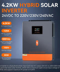 High Power 4200W 24V DC To 230V AC Off-Grid Hybrid Inverter With front panel and display, solar charger, MPPT controller