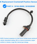 Crankshaft Position Sensor Replacement For Hyundai And Kia Drop-In Plug And Play Direct Fit 391802B000 39180-2B000, black sensor with wiring harness