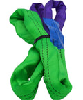 Two Inch By Eight Foot Lifting Sling Straps Polyester Web Slings 4400 Lbs Vertical Load 3520 Lbs Choker 8800 Lbs Basket Load Two Pack Green Purple