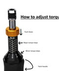 Handheld Torque Limiting Screwdriver With Precise 3 To 15 Inch Pounds Range Lightweight Aluminum Body With Rubber Grip Auto Slip Clutch.