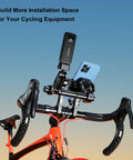 Bicycle showing Handlebar Extender 8 Inch Cross Bar For Mounting Bike And Motorcycle Accessories Like Phone Holder GPS Navigation