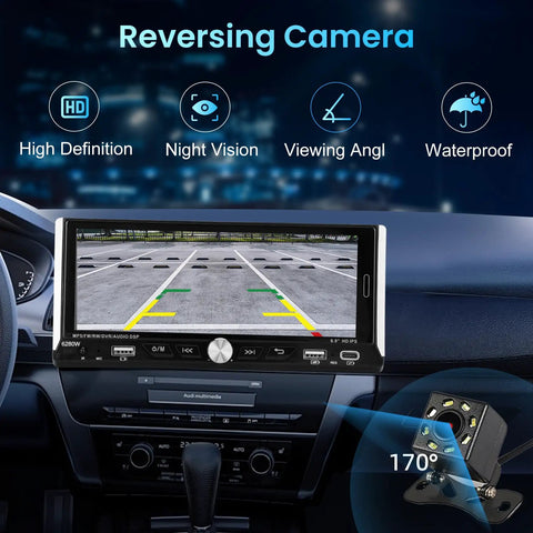 Single Din Car Stereo With Wireless Apple CarPlay And Android Auto 6.9 Inch IPS Touchscreen Backup Camera Display