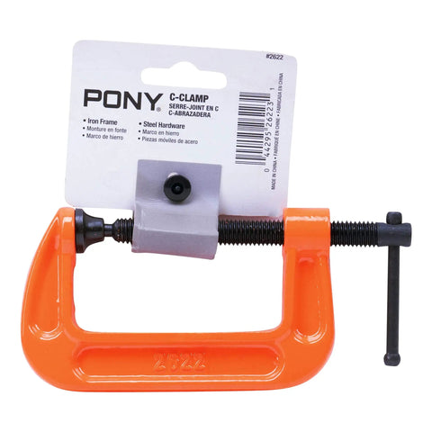 2-1/2 Inch C Clamp Heavy Duty For Woodworking And DIY Projects, 600 Pound Load Capacity, 2 Inch Opening, Iron Frame