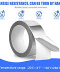 Aluminum Foil Tape 2 Inch By 65 Feet 3.9 Mil Silver Insulation Adhesive Metal Tape For High Temperature HVAC Ductwork And Dryer Vents