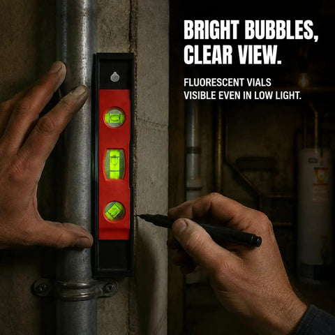 Spirit Level, 3, 30CM displayed with visible green vials for easy leveling, lightweight and suitable for DIY tasks.