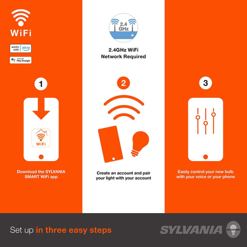 Setup instructions for Smart WiFi LED Light Bulb A19 Millions Of Colors And Tunable White 2700K To 6500K Dimmable with app control.
