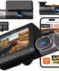 Triple Channel 4K Dash Cam For Cars Front Rear Interior 2160P 2160P 1080P With STARVIS 2 IMX678 HDR Night Vision 512GB