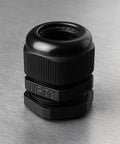 One Inch NPT Strain Relief Cable Glands Nylon Cord Grip Grommets Black Plastic for wires through panels and electrical equipment.