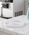 Silicone Ice Cream Maker Seal Ring Replacement Gasket For Cone Machines With Tight Seal And Broad Compatibility H Shaped And O Shaped Repair Parts Drip Free Preventing Leaks And Keeping Your Dispensing Smooth, white silicone gasket set on counter