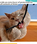 Cat playfully chewing on Dope Split Loom Cable Sleeve Kit One Quarter Inch Fifty Ft Three Eighth Inch Fifty Ft One Half Inch