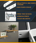 Heavy Duty White Floating Shelf Brackets 4 Pack L Brackets For Wall Mounted Storage showing 4mm thick steel and sleek finish.