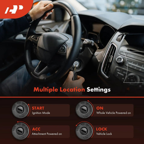 Driver using Ignition Lock Cylinder With 2 Keys For Dodge Ram 1500 2500 3500 Durango Dakota Aspen Raider And Compatible Chrysler Mitsubishi Vehicles Fits Ram 1500 2500 3500 Durango Dakota Aspen From 2001 To 2010 Two Keys Included Plug And Play Easy Install Replacement.