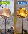 Solar Fairy Garden Lights Moon Star Glass Globe Pathway Stakes Waterproof Outdoor Decor for Patio Yard and Lawn Solar Powered