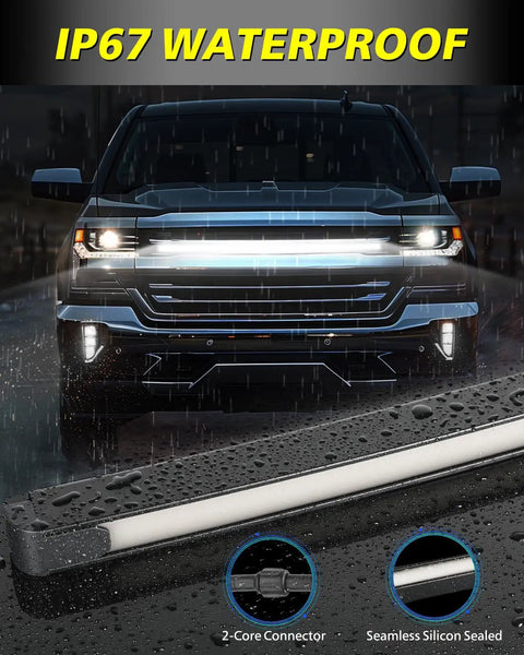 Grille LED Light Kit For Silverado 2014 2015 2016 2017 2018 Front Grill Accent Lights waterproof with 2-core connector in rain