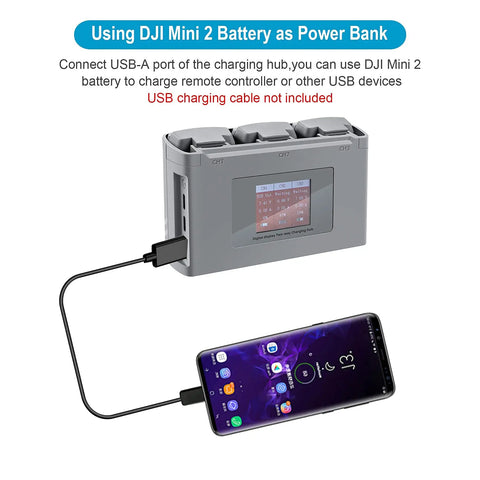 Two Way Battery Charger Hub For Mini 4K Mini 2 Mini 2 SE Mini SE that charges three batteries and powers a phone
