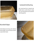 USZWBY Yellow Square Shape Tempered Glass Bathroom Vessel Sink with Waterfall Tap Modern Artistic Vessel Sink with Pop Up Drain, Counter Top Installation, detailed view of crystal surface and rounded edges.
