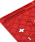 Superior Router Table Insert Plate Made To Swap Straight Into Jig Saws And Wood Trimmers, red plastic design with mounting holes.