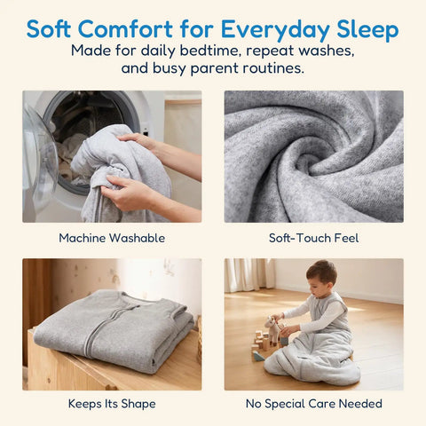Toddler Sleep Sack 1.0 TOG For 2T 3T 4T, soft wearable blanket displayed as machine washable, soft-touch, and shape-retaining.