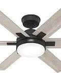 Georgetown 52 Inch Matte Black Ceiling Fan With Easy Install Pre Assembled Body Plug And Play Wiring Tool Free Blades