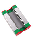MGN12H block from 450mm linear rail kit for DIY CNC with precise motion, shows metal bearings and colorful ends, 8mm height.