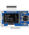 Two Pack 1.3 Inch OLED Display Module With EC11 Rotary Encoder Button I2C Interface LCD Screen For Arduino White Case SH1106 Driver Compatible Great For DIY Projects, Educational Prototyping, And Arduino Enthusiasts front view