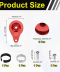 2-Pack 25T Adjustable Servo Horn Arm With One Hole High Torque Aluminum Alloy Servo Arm For 10th Scale RC Cars, Trucks, Boats, Planes, And Robots, Red, 30x18x8mm