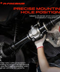 Installation of Complete Power Steering Gearbox Replacement Assembly For Chevy And Gmc Silverado Suburban Sierra Yukon Trucks with precise hole positioning.