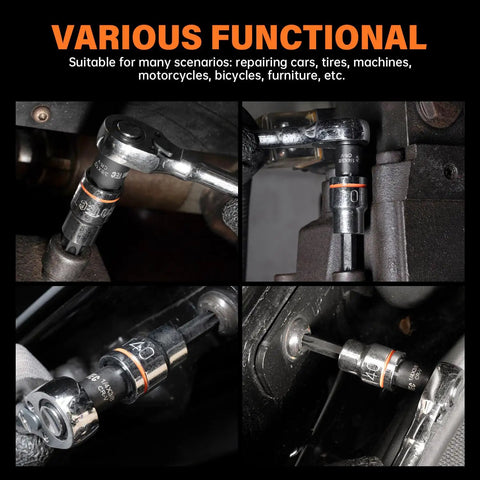 Premium 6-Piece Impact Socket Adapter And Reducer Kit That Lets You Go From Quarter To Half Inch Like A Boss With Heavy Duty Build For Serious Garage Jobs, impact sockets in use