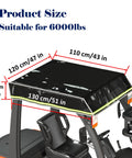 BENVOL forklift roof cover, black transparent PVC, 0.5mm thick, sun/UV protection, 47x45 in for 6000 lb forklifts