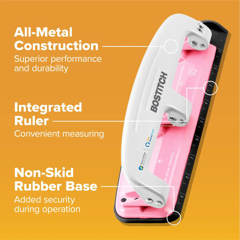 InCOURAGE 12 Reduced Effort 3 Hole Punch For Office And School Use No Fuss Punching Up To 12 Sheets With EZ Squeeze Technology