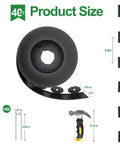 Flexible No Dig Landscape Edging Kit 4 In By 40 Ft With 60 Galvanized Steel Stakes And Hammer, showing product size and dimensions.