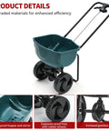 60 Lb Walk Behind Lawn And Garden Spreader with easy flow control, rust-proof hopper, and adjustable side spread for precise coverage.