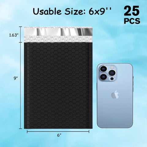 Thank You Bubble Mailers 6x10 Inch 25 Pack Self Sealing Padded Envelopes With Strong Adhesion Waterproof Cushioning next to phone
