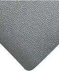Soft Step Anti Fatigue Mat for Shop, Garage or Warehouse Floors with ribbed pebble surface in gray, close-up corner view