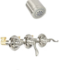French Tub And Shower Faucet With Nuwave Handle In Brushed Nickel, Wall Mount Design, Solid Brass And ABS, Showerhead View